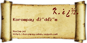 Korompay Ádám névjegykártya